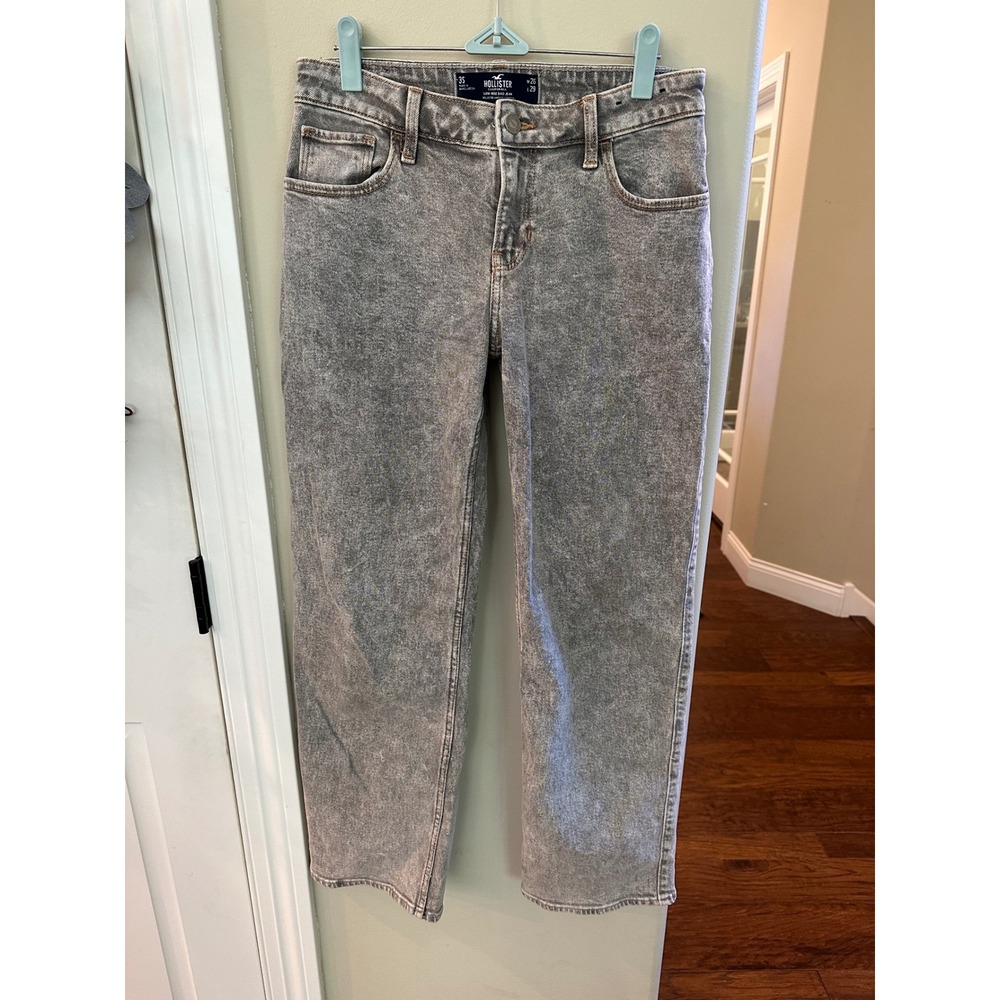 Hollister Low Rise Dad Jeans Womens Size 26/29 Acid Wash Gray Vintage Stretch 3s